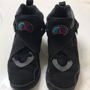 black Air Jordan sneakers slightly worn